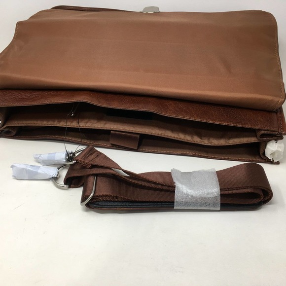 Wilsons Leather New York Rugged Portfolio Briefcase, OS - Brown - Picture 10 of 11